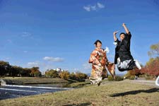 前撮り滋賀和装ロケーション撮影安い