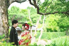 滋賀前撮り安い和装ロケーションフォトウェディング写真